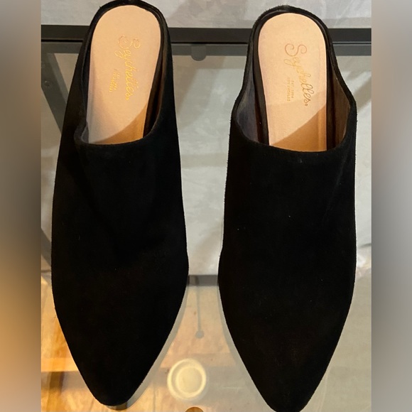 Seychelles- Black Suede Mules 8 - Picture 2 of 4